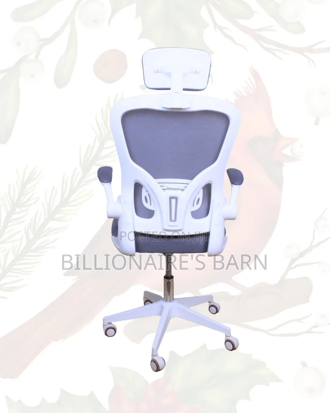 White Ergonomic Office Chair • Workday Comfort, Neck Support Headrest