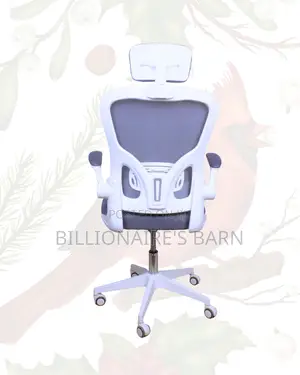 White Ergonomic Office Chair • Workday Comfort, Neck Support Headrest