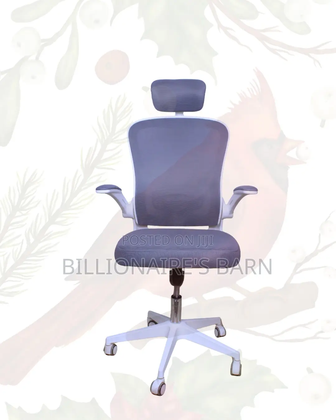 White Ergonomic Office Chair • Workday Comfort, Neck Support Headrest