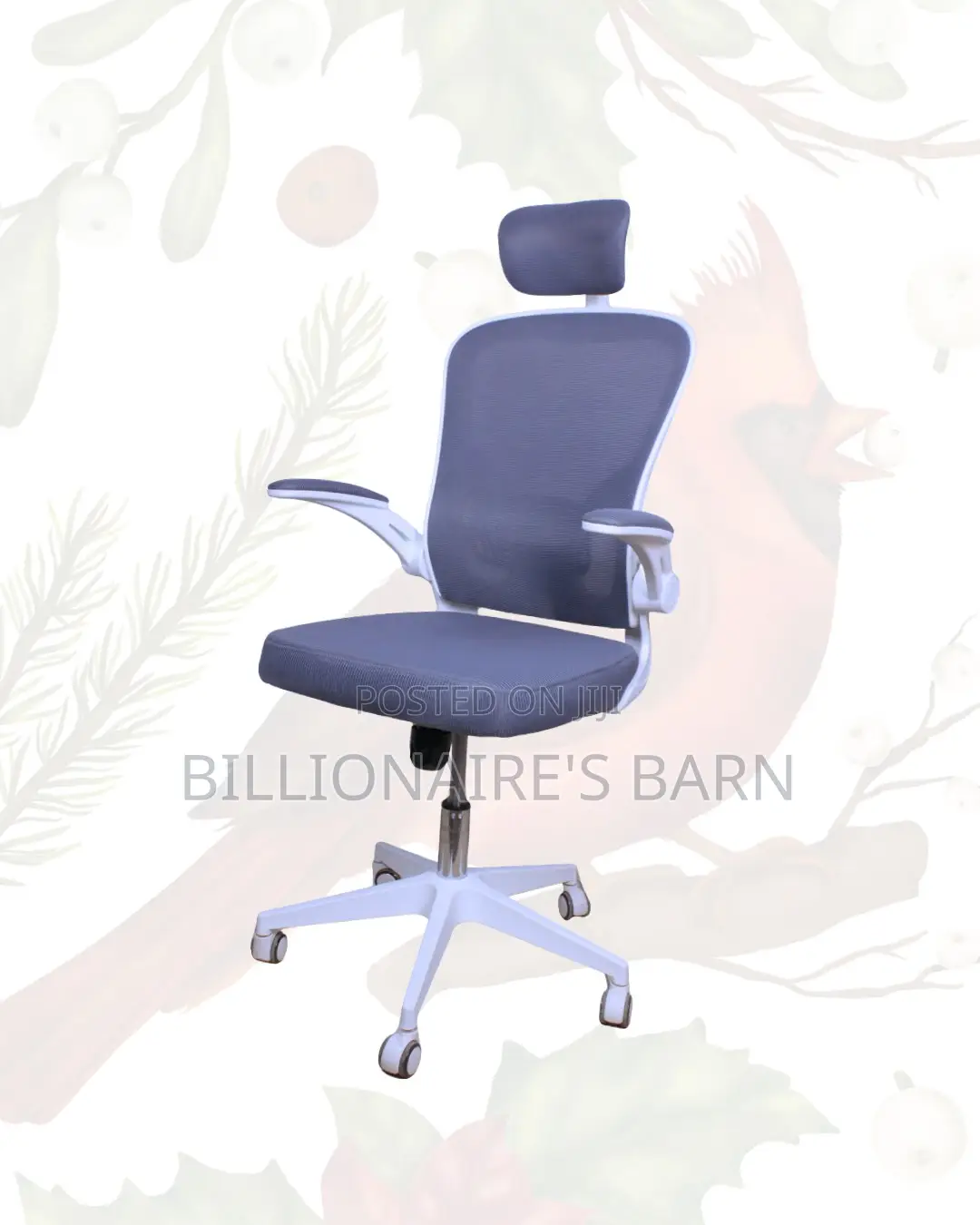 White Ergonomic Office Chair • Workday Comfort, Neck Support Headrest