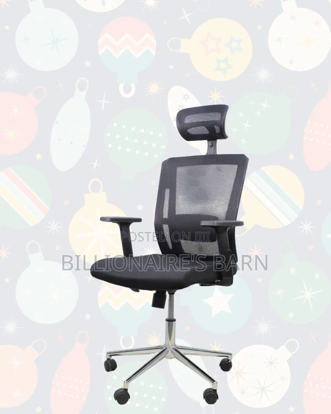 Black Ergonomic Work Chair •Neat Professional Look, Cool Mesh Backrest