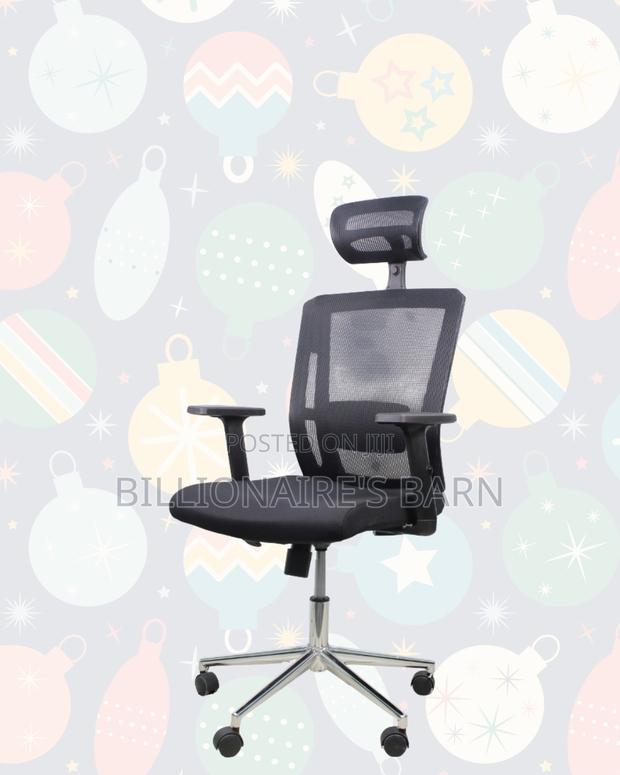 Black Ergonomic Work Chair •Neat Professional Look, Cool Mesh Backrest - thumbnail 2