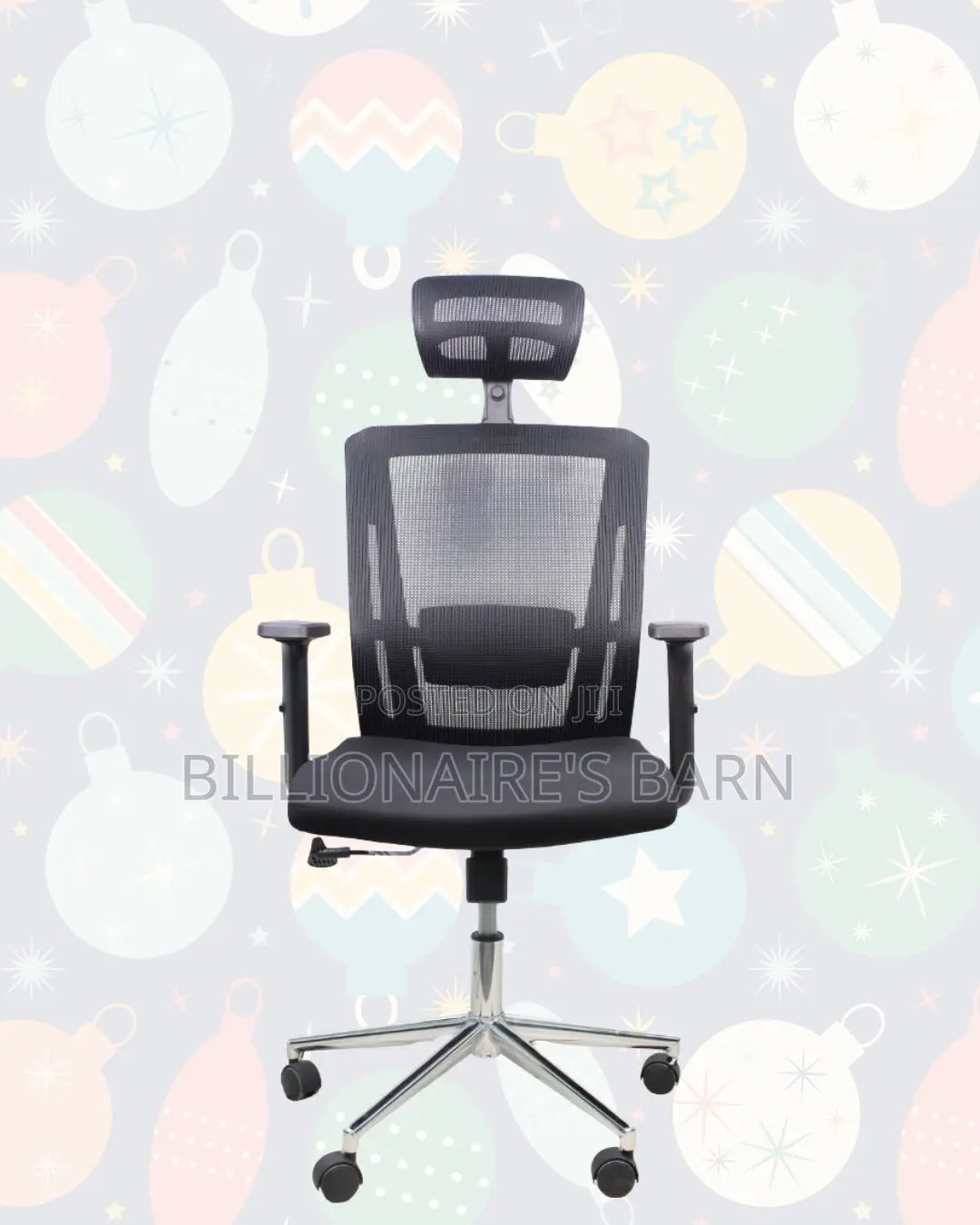 Black Ergonomic Work Chair •Neat Professional Look, Cool Mesh Backrest
