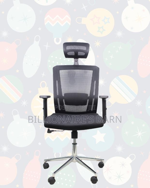 Black Ergonomic Work Chair •Neat Professional Look, Cool Mesh Backrest - thumbnail 3