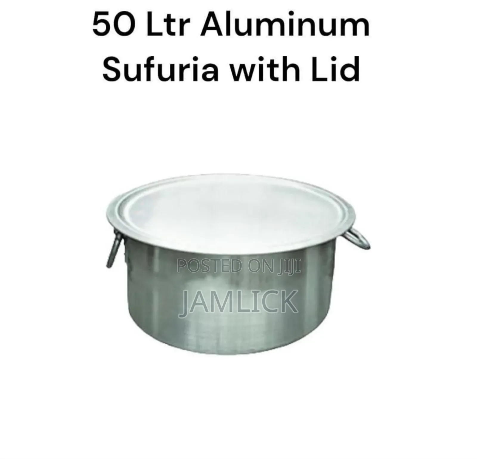 50litres Aluminum Extra-Heavy Sufuria With Lid Handle - Sg