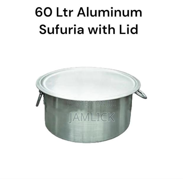 60 Litres Aluminum Extra-Heavy Sufuria With Lid Handle - Sg