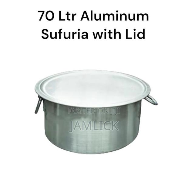 70 Litres Aluminum Extra-Heavy Sufuria With Lid Handle - Sg - main view