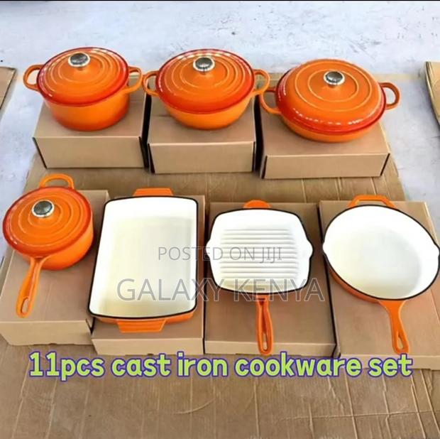 11pcs Raw Cast Iron Cookware
