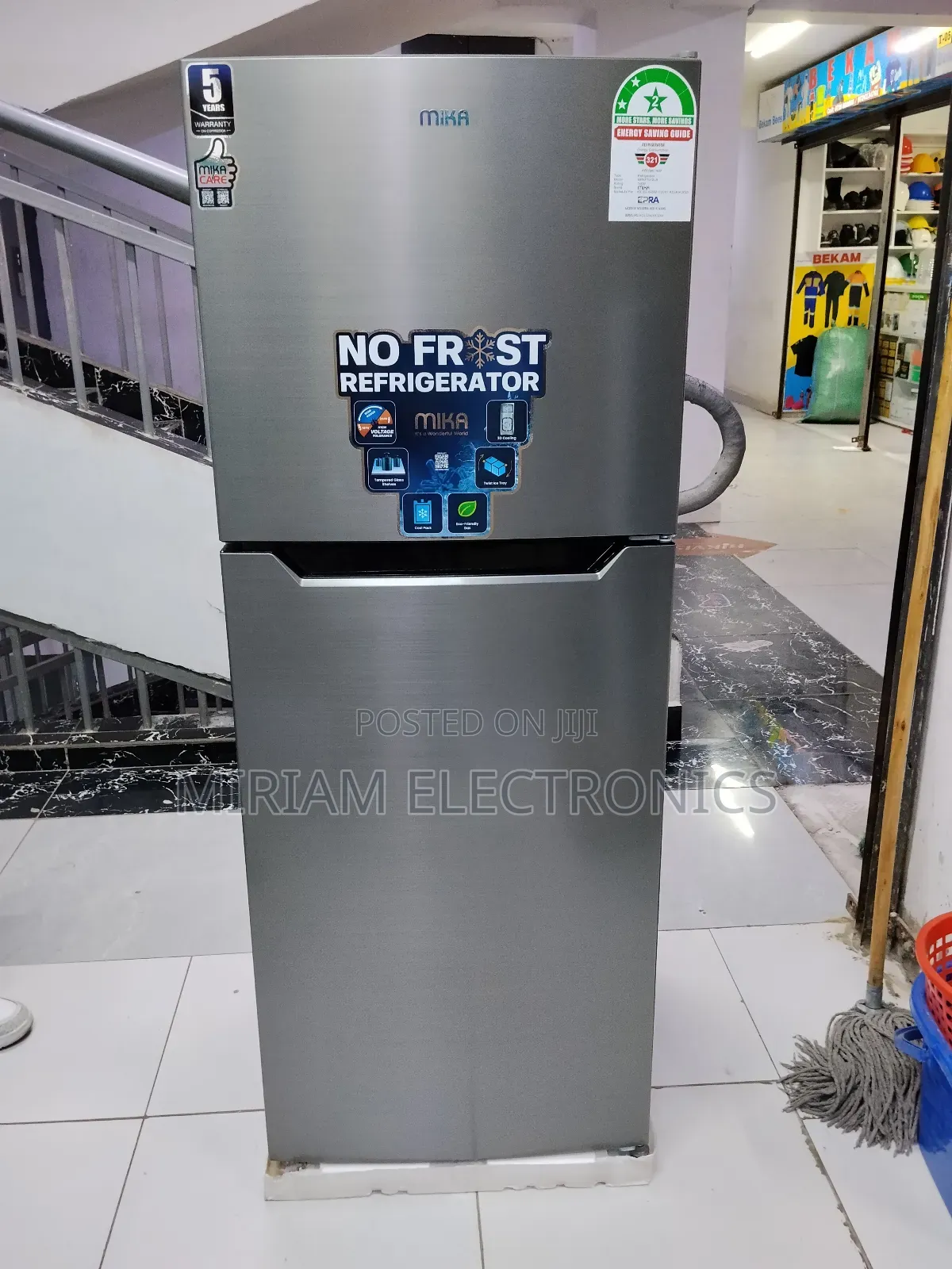 Mika Fridge, 2 Door Top Mount Freezer No Frost, 197l,
