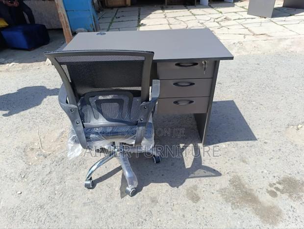Grey Office Table And Chair