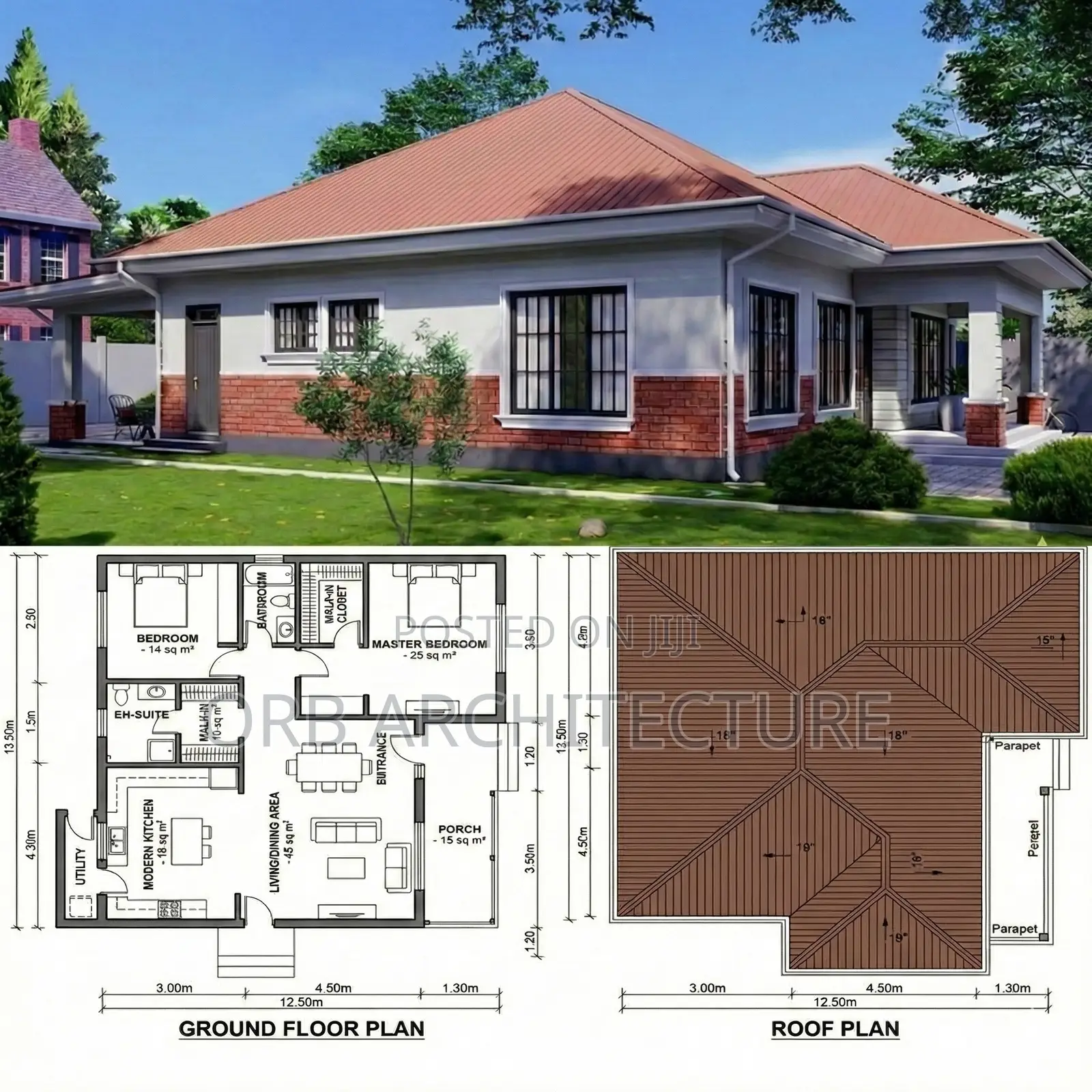 Modern 2 Bedroom Plans (Customizable)