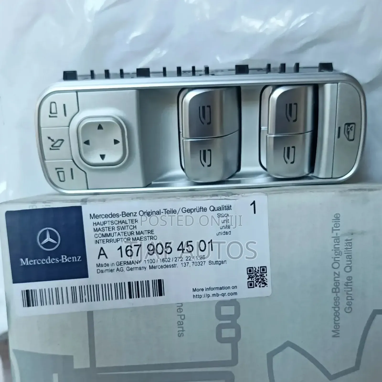 Master Power Window Switch for Mercedes GLS Gle W167 G63