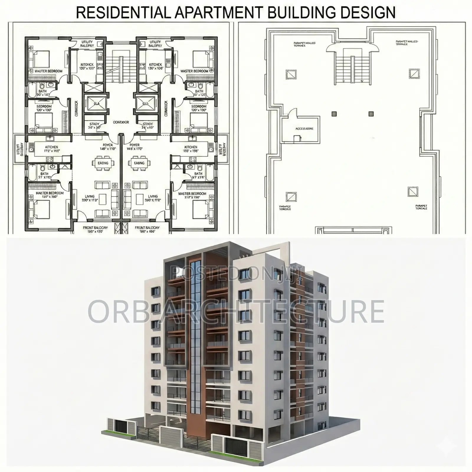 Apartment Architectural Plans (Fully Customizable)