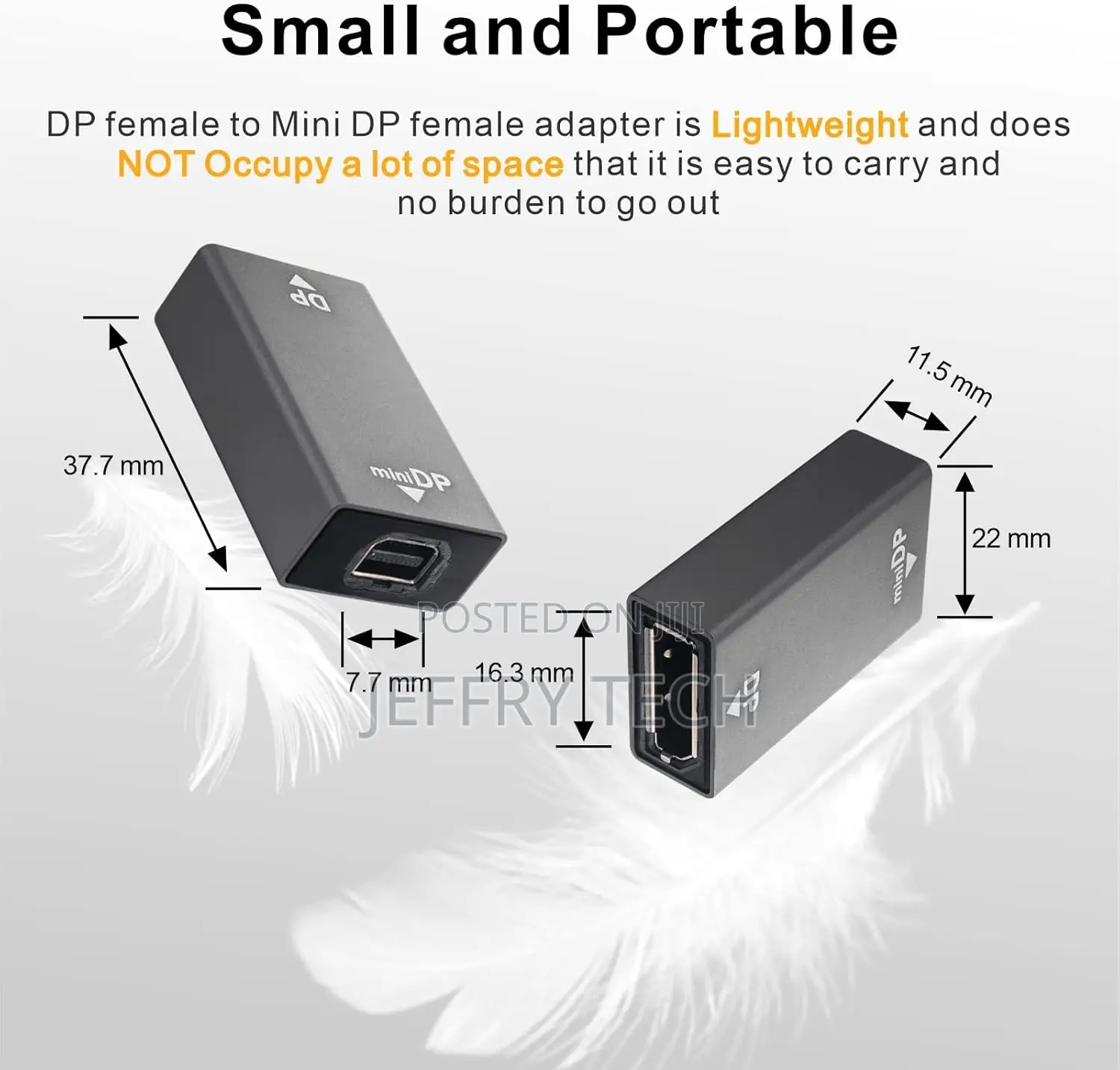 Displayport Female to Mini Dp Female Extension Adapter, Mini Displayp
