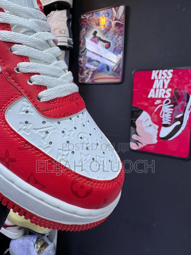 Louis Vuitton X Nike Airforce 1Red White Sneakers - thumbnail 4