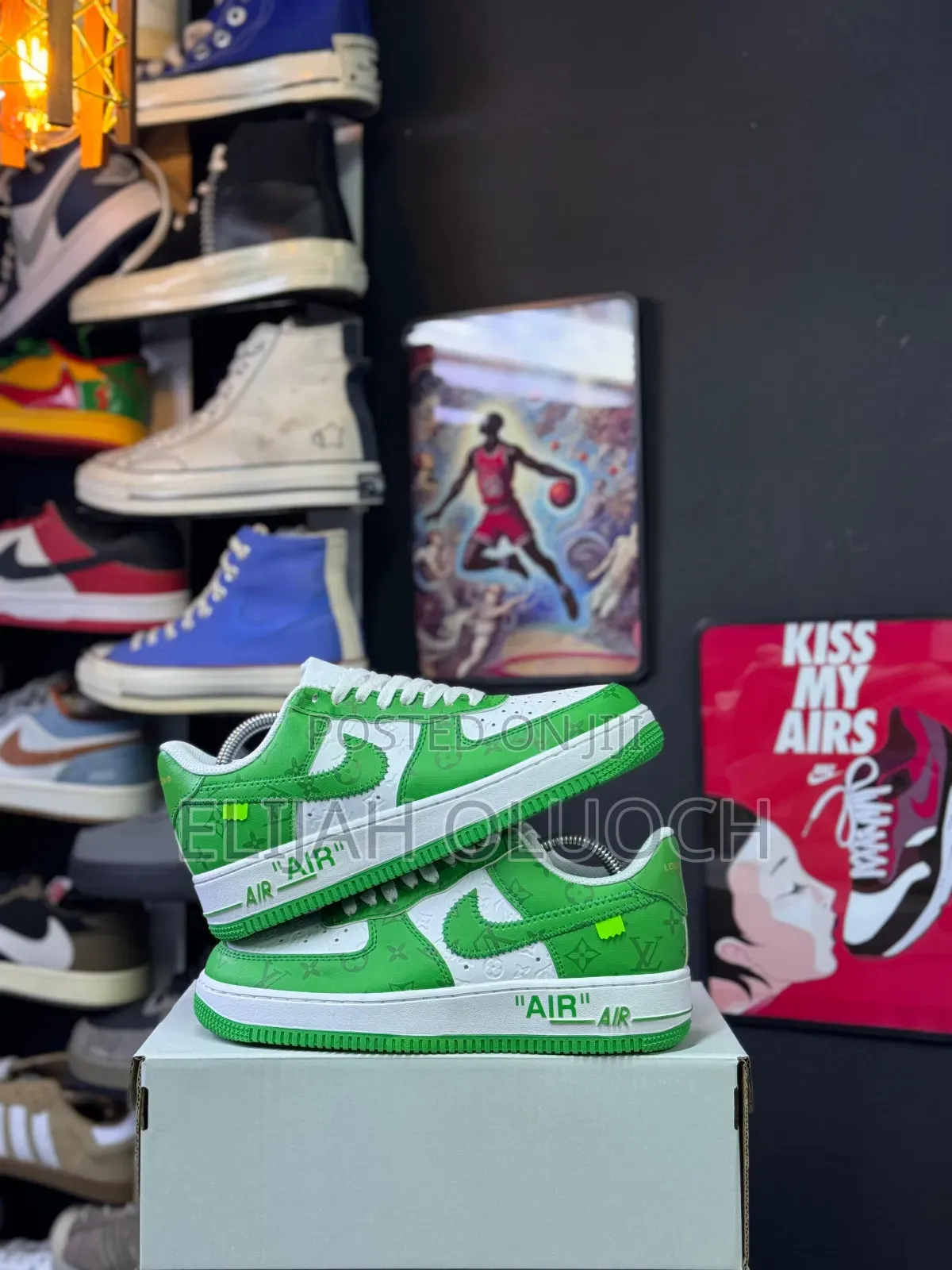 Louis Vuitton X Nike Airforce 1.Green White