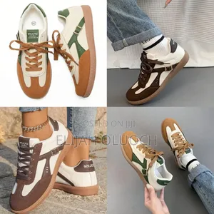 Green And Brown High Quality Laced (Comfort) Casual Rubber