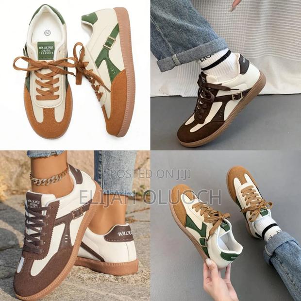 Green And Brown High Quality Laced (Comfort) Casual Rubber - thumbnail 3