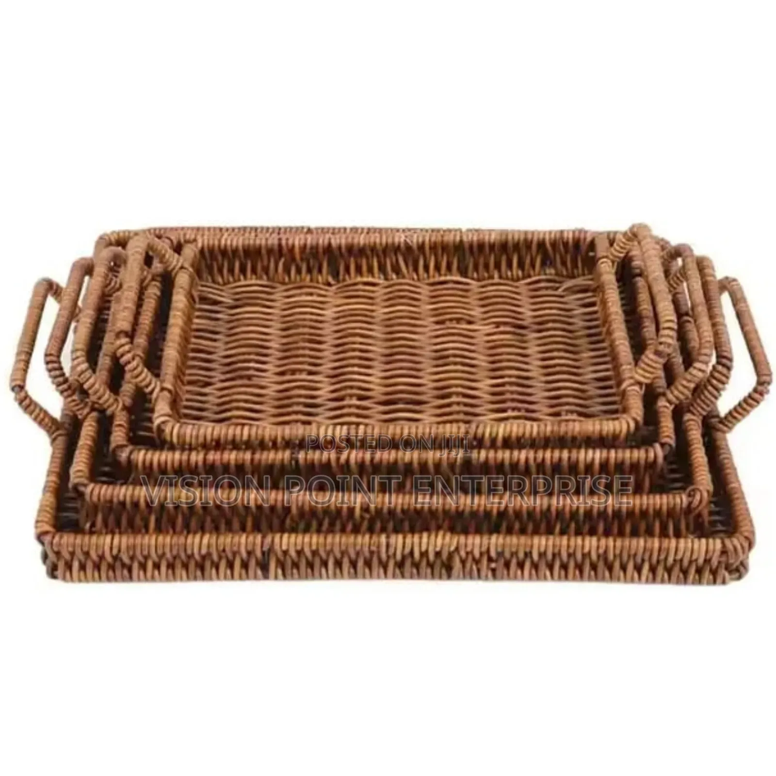 Hand Woven Trays Set of 3