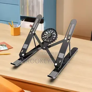Aluminum Alloy Laptop Stand With a Detachable Cooling Fan.