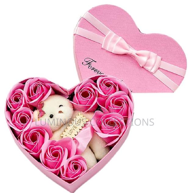 Exquisite Valentine Gift Set With10 Artificial Soap Flower, Small Tedd - thumbnail 2