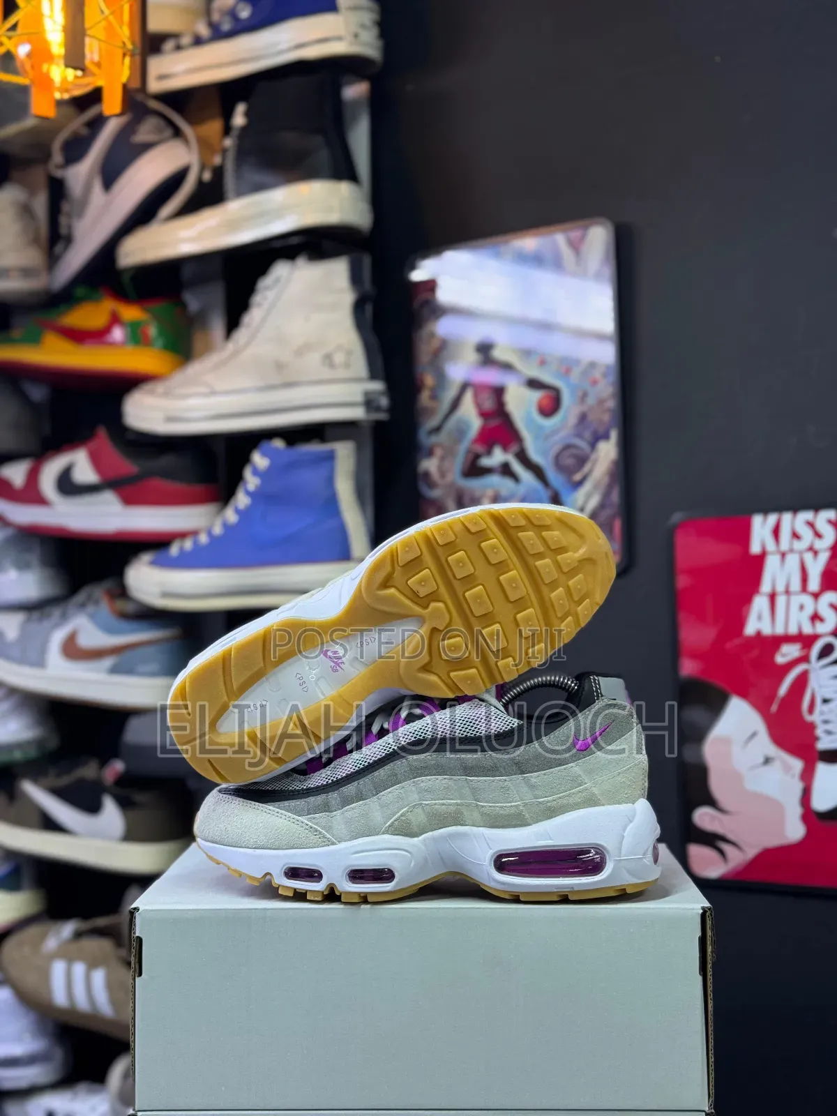 Nike Sb Air Max 95 Summit White And Cactus Flower" Sneakers.