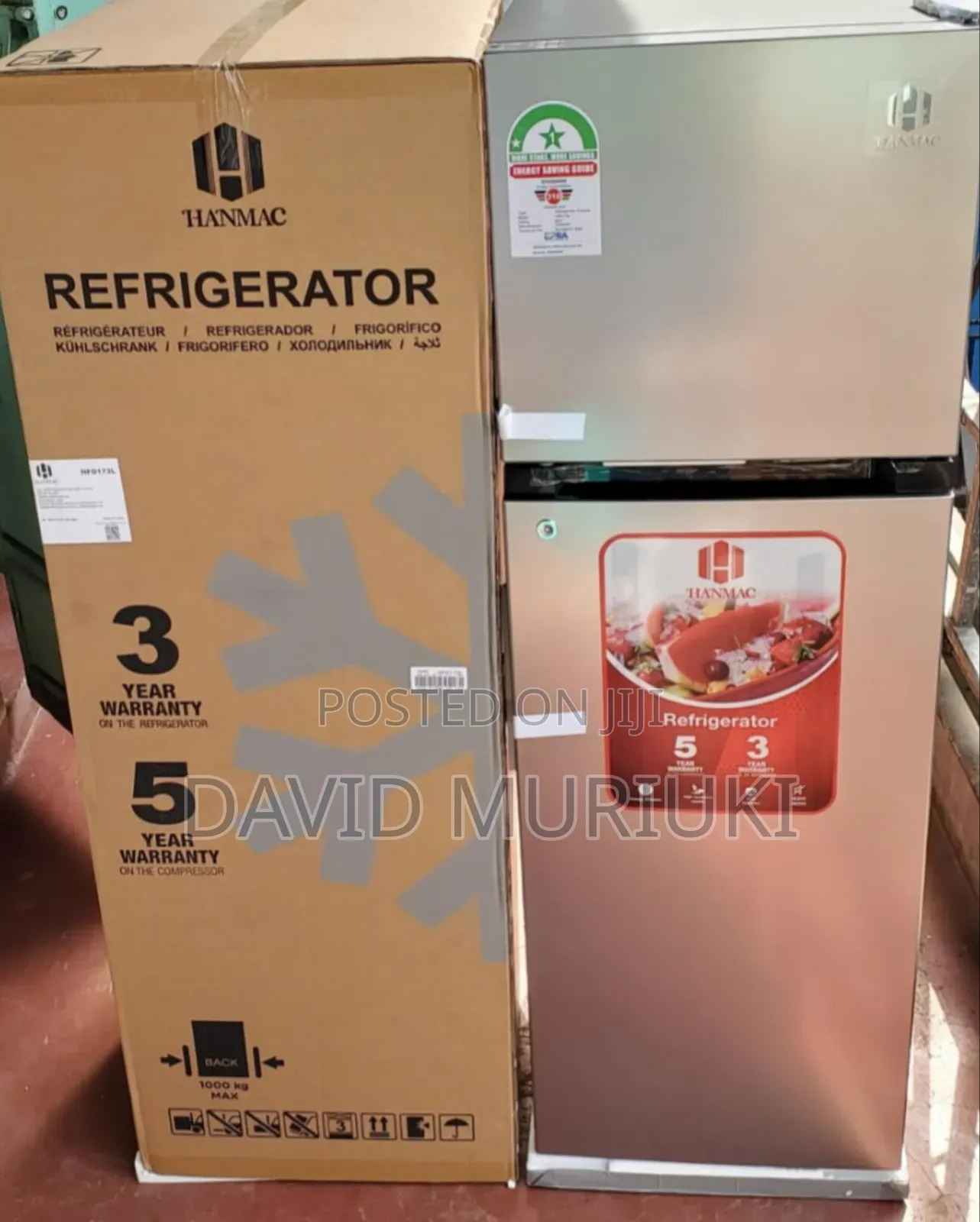 Hanmac 173litres Double Door Fridge.