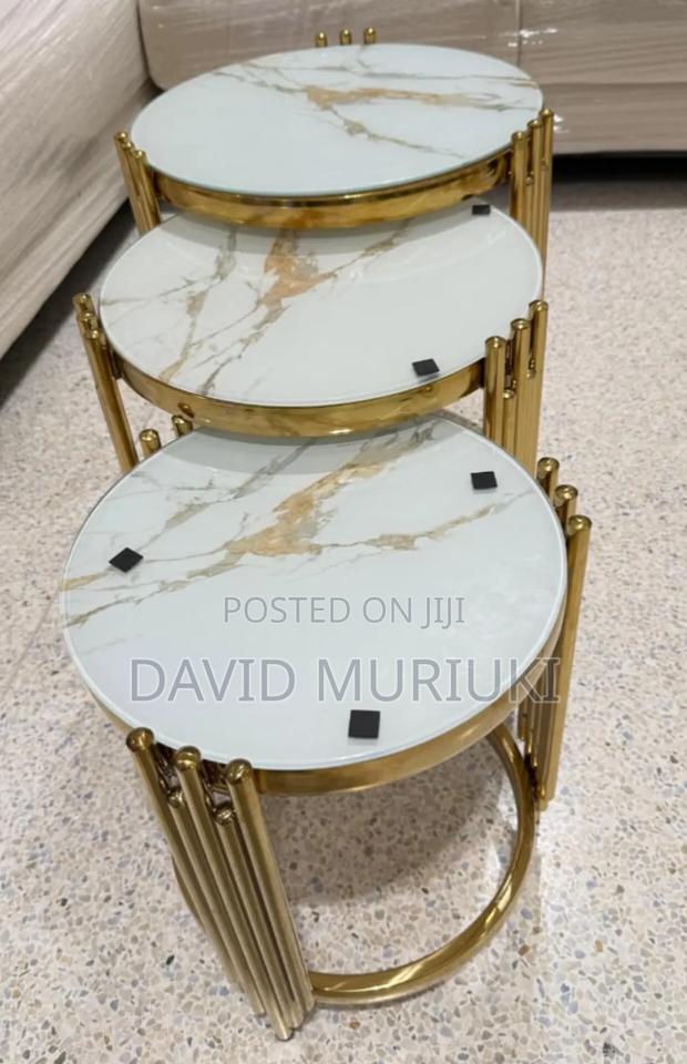3 in 1 Executive Pure Marble Table.