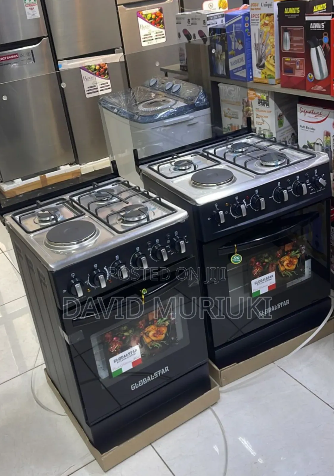 Black 50*55 Globalstar Jet 3+1 Standing Cooker With Electric Oven.