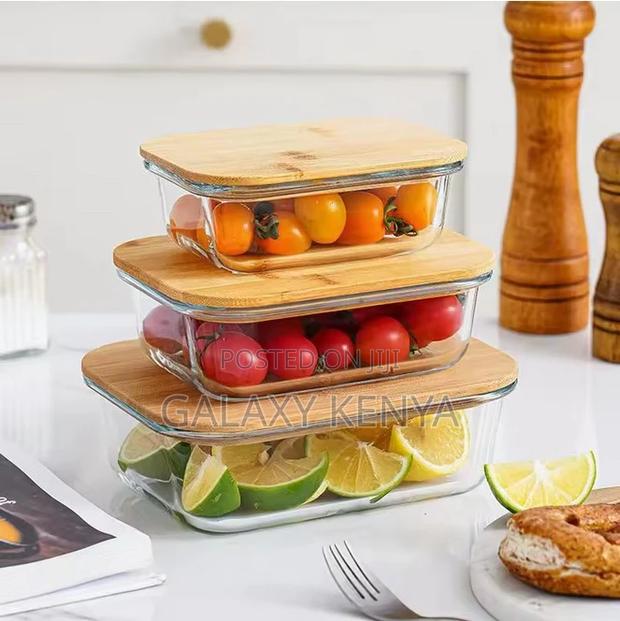 3in1 Snack Storage Box Set Wooden Top Lid