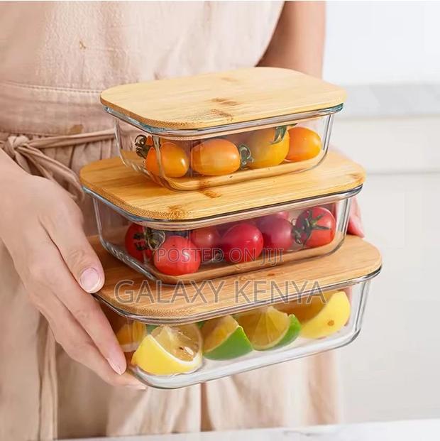 3in1 Snack Storage Box Set Wooden Top Lid - thumbnail 4