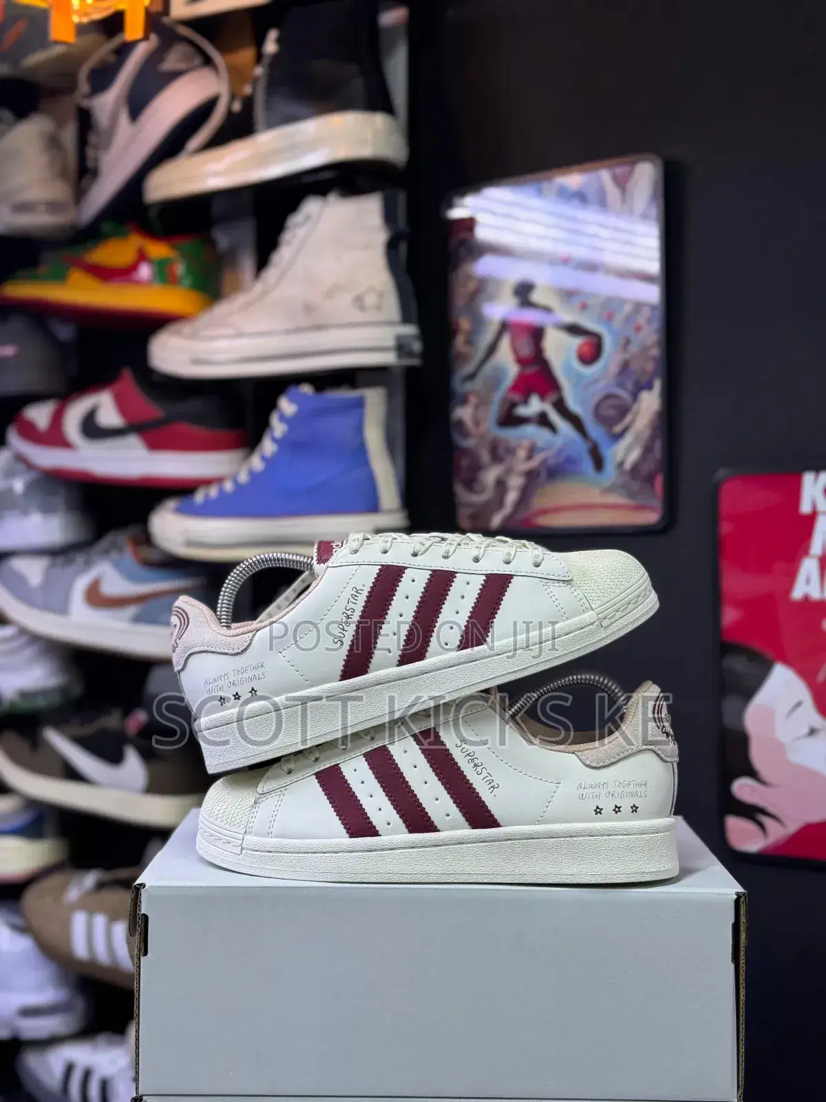 Adidas Originals Suprstar “Red/Burgundy Stripes”
