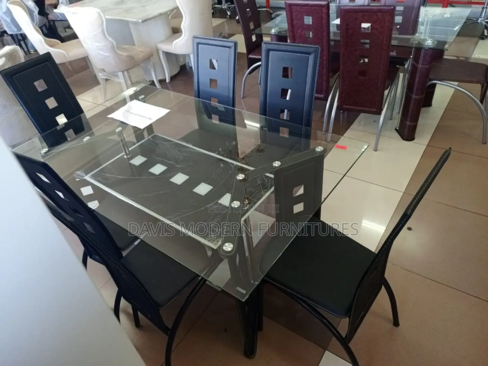 Modern Glass Dining Table Set