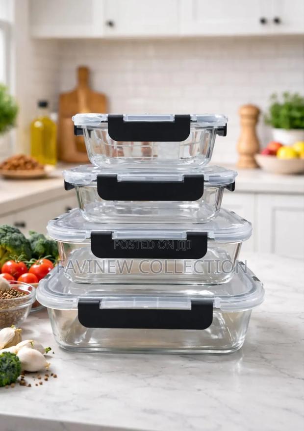 4 PCS Glass Food Container Set - thumbnail 2