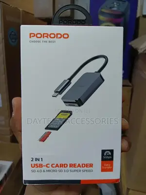 Porodo 2in1 Usb-C Card Reader Sd Microsd - Grey