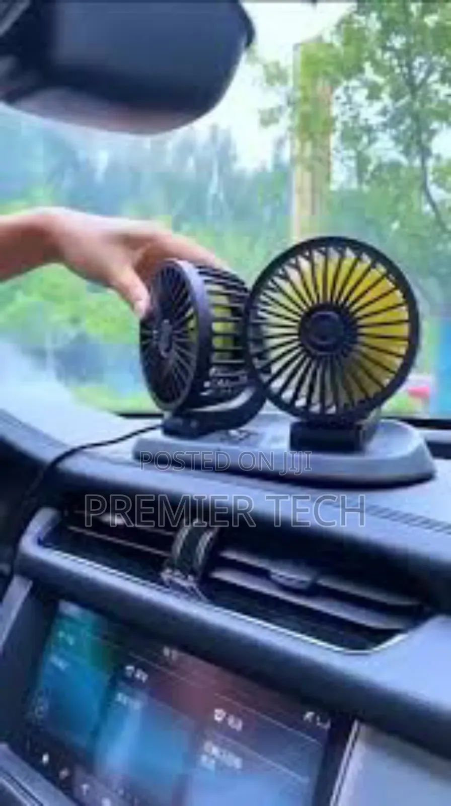 2 Speed Double Headed Vehicle Fan (Car Cigar Lighter Dc Powered)
