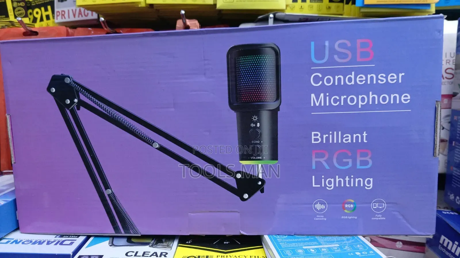 Usb Condenser Microphone With RGB Lighting.