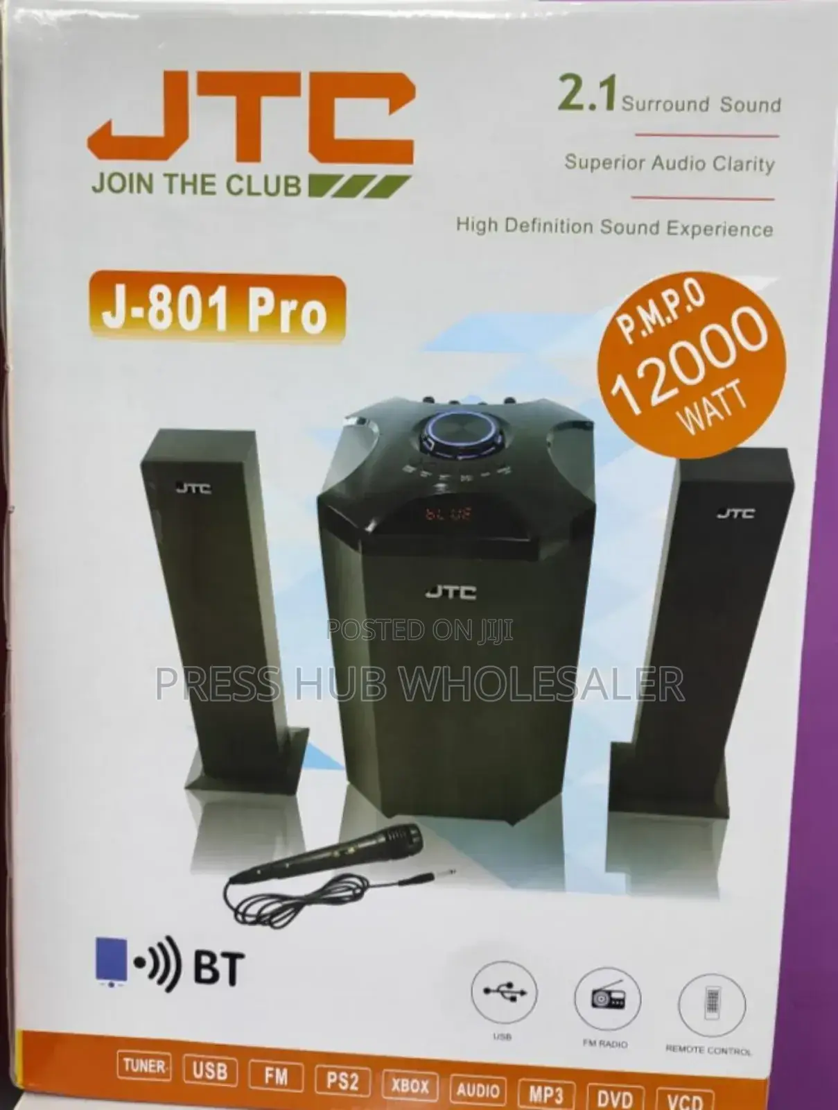 JTC J-801 Pro 2.1 Channel Multimedia Speaker System" 