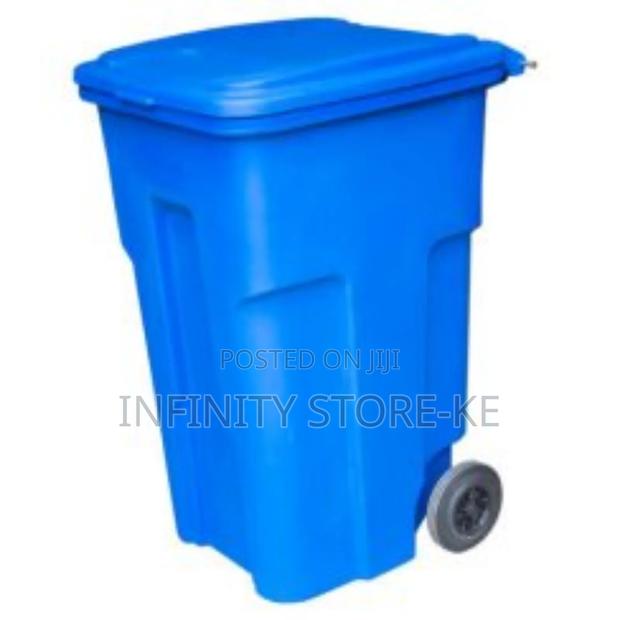 Toptank 120 LTR Blue Garbage Bin With Wheels and Handles/ Garbage Bin - main view