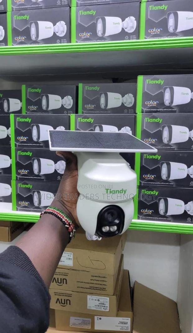 Tiandy 3mp Dual Light Wi-Fi Pt Security Camera With a Solar Panel - main view