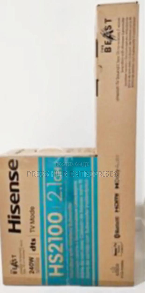 Hisense Hs2100 2.1 Channel Soundbar With a Wireless Subwoofer.* 