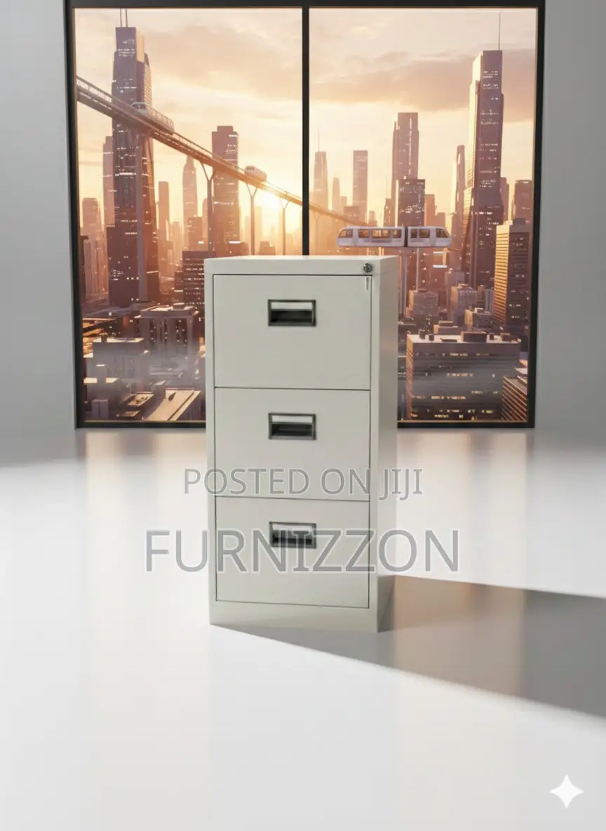 Metallic Office Storage Cabinet Three Drawer