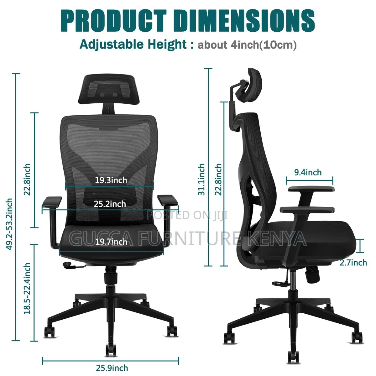 High Back Ergonomic Adjustable Desk Chair