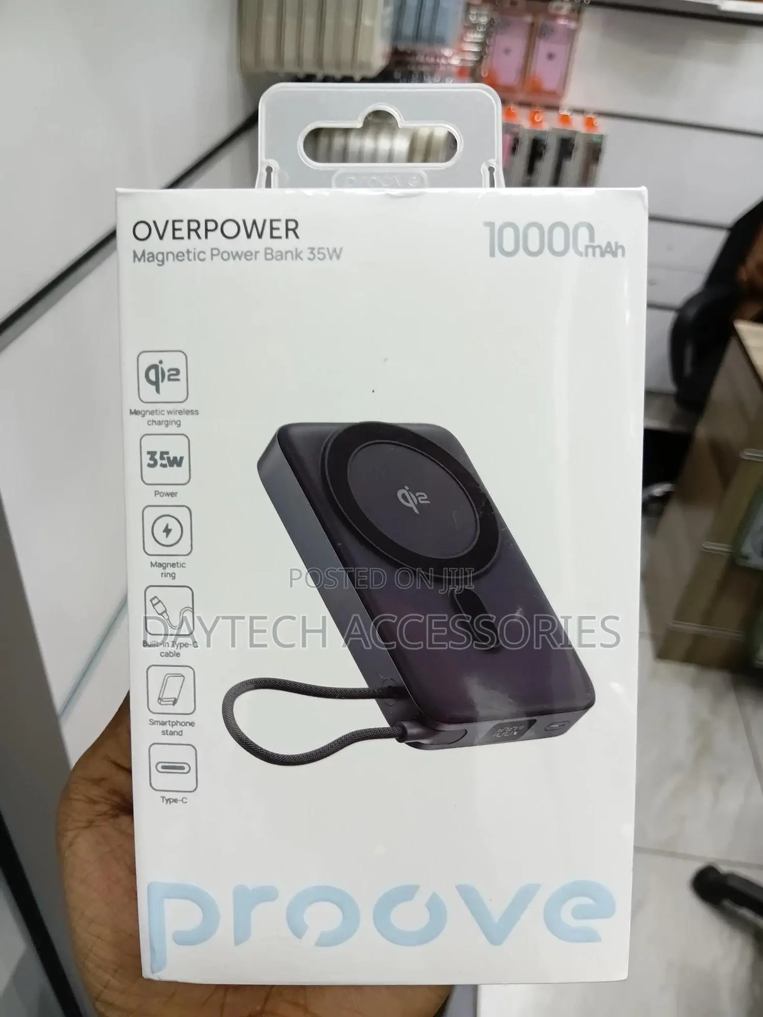 Proove 10000mah Qi2 Magnetic Powerbank Integrated Type C Cable.