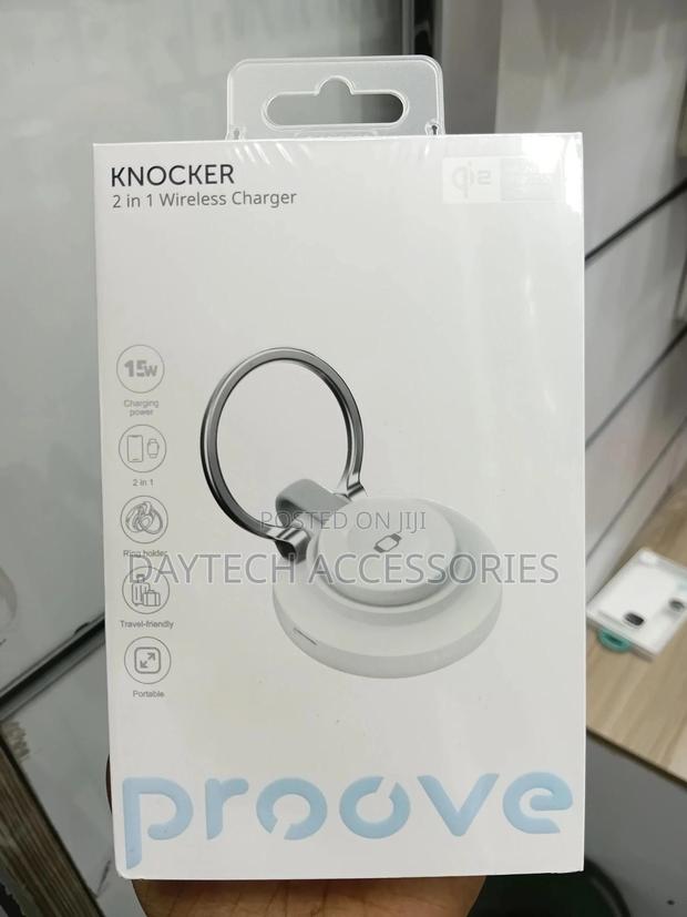 Proove Knocker 2 in 1 Wireless Qi 2 for Apple Watch Phones - White - main view