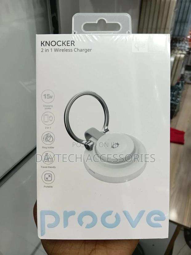 Proove Knocker 2 in 1 Wireless Qi 2 for Apple Watch Phones - White - thumbnail 2