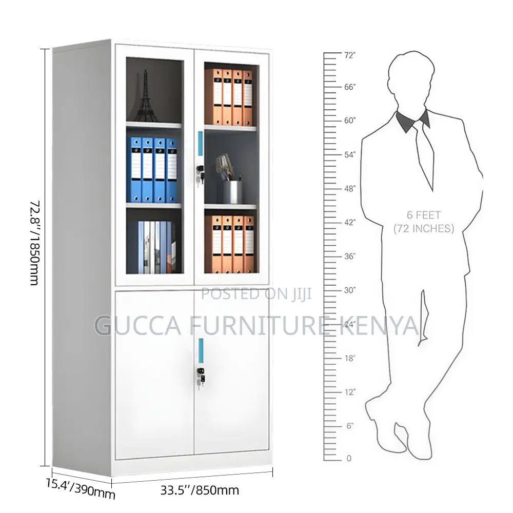 2-door Half Glass Office Document Cabinet