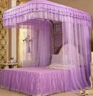 2 Stand Mosquito Net With Sliding Rail-Purple