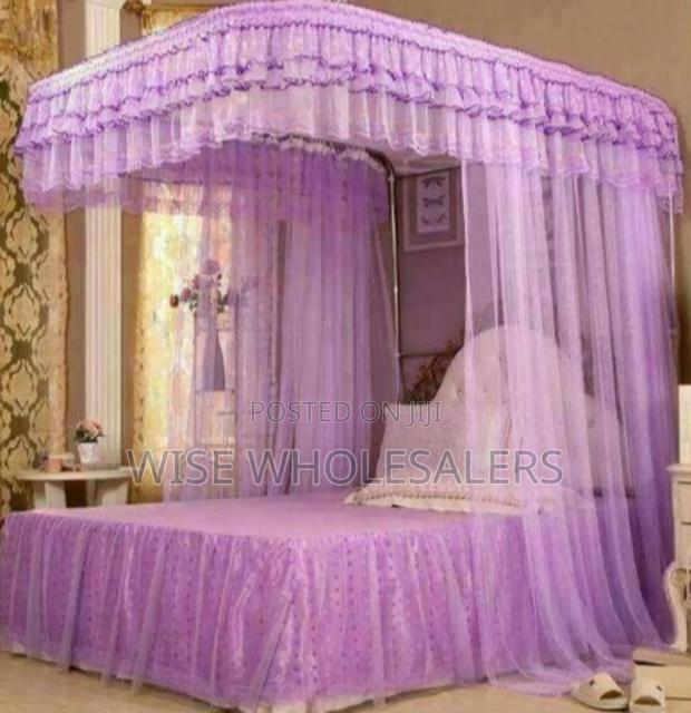 2 Stand Mosquito Net With Sliding Rail-Purple