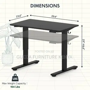 Black 120cm Electric Heigh Adjustable Table